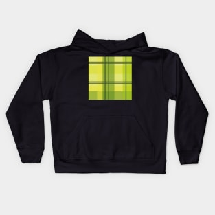 early summer plaid in happy yellow and juicy green seamless pattern Kids Hoodie